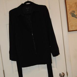 Anne Klein II Petites Women's Black Zipper Jacket With Belt  Size 4